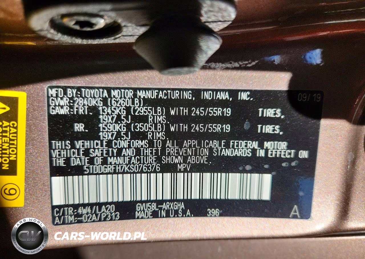 2019 Toyota Highlander Hybrid Limited VIN:5TDDGRFH7KS076376 - 13