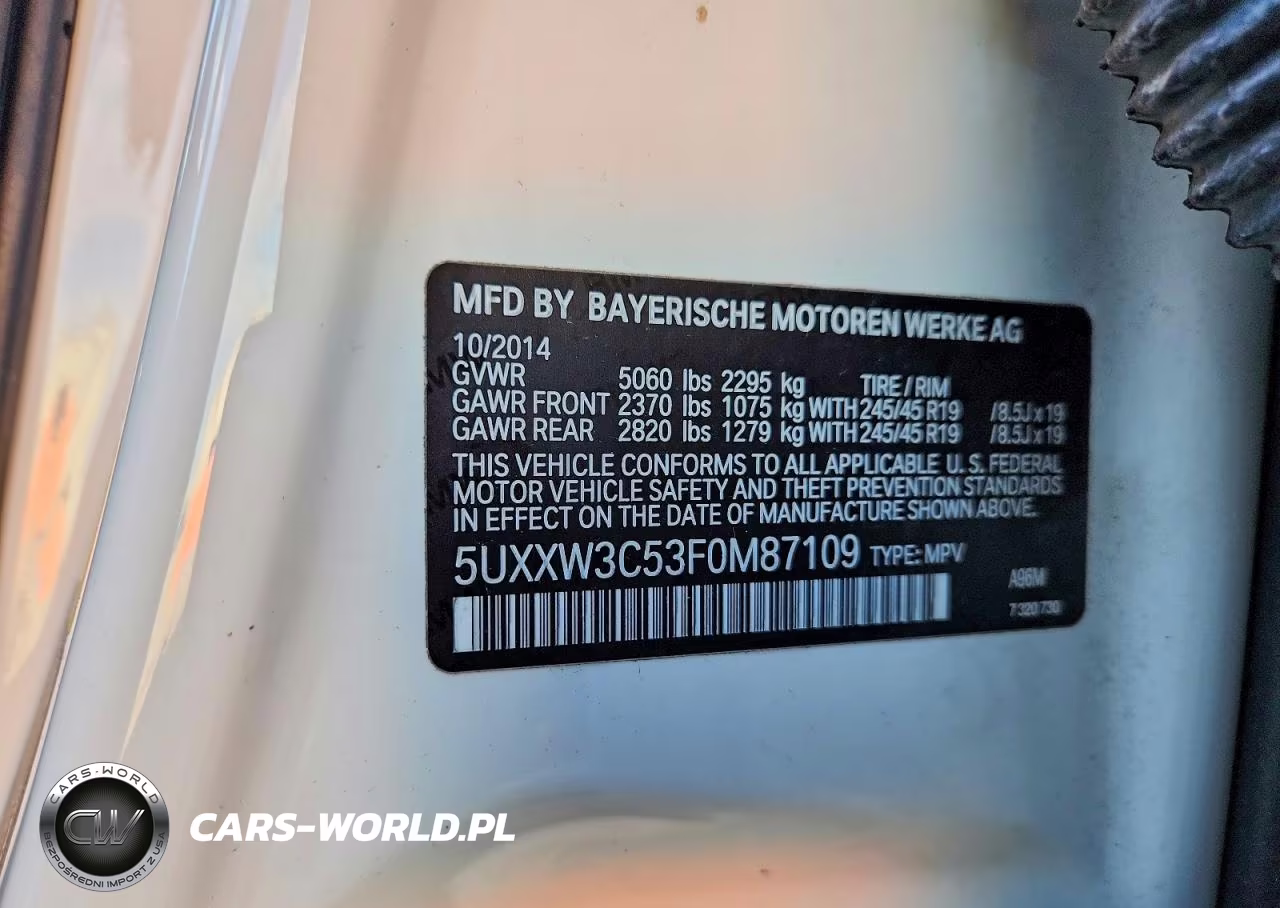 2015 BMW X4 XDRIVE2 XDRIVE28I VIN:5UXXW3C53F0M87109 - 13