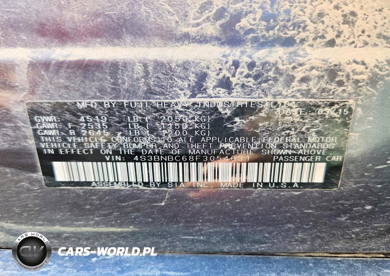 2015 Subaru Legacy 2.5I Premium VIN:4S3BNBC68F3054031 - 13