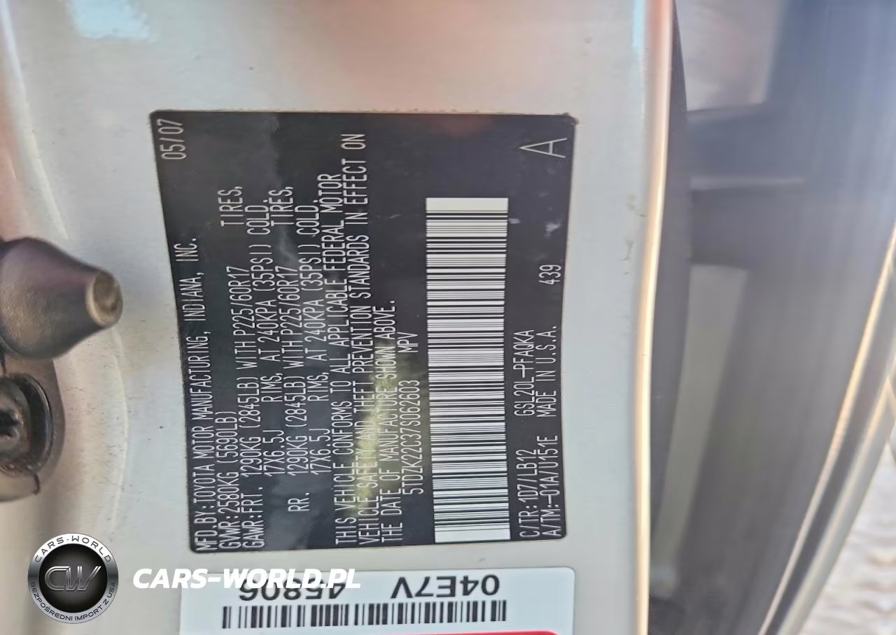 2007 Toyota Sienna Xle 7-Passenger VIN:5TDZK22C37S062603 - 12