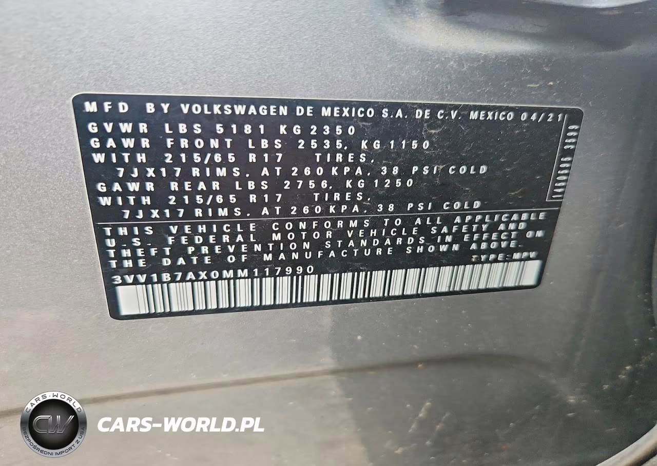2021 Volkswagen Tiguan S VIN:3VV1B7AX0MM117990 - 13