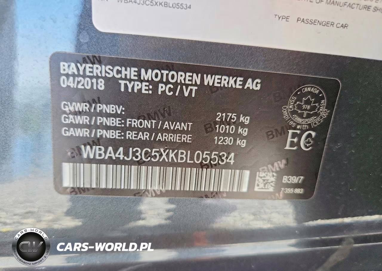2019 BMW 430Xi Gran Coupe VIN:WBA4J3C5XKBL05534 - 12