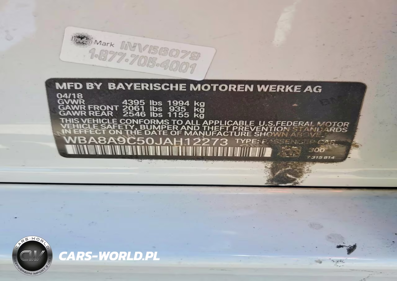 2018 BMW 320 I VIN:WBA8A9C50JAH12273 - 13