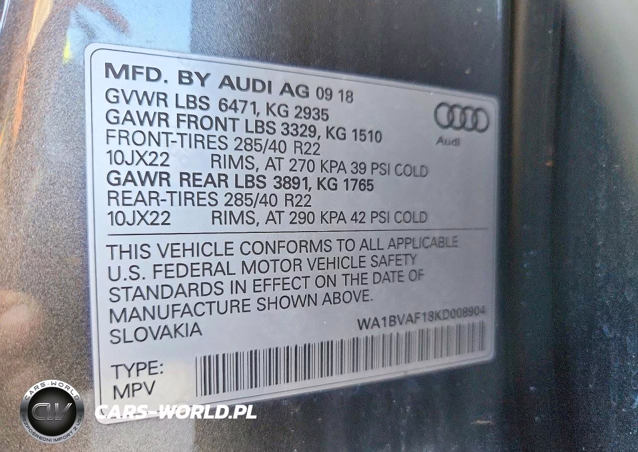 2019 Audi Q8 Premium Plus VIN:WA1BVAF18KD008904 - 14