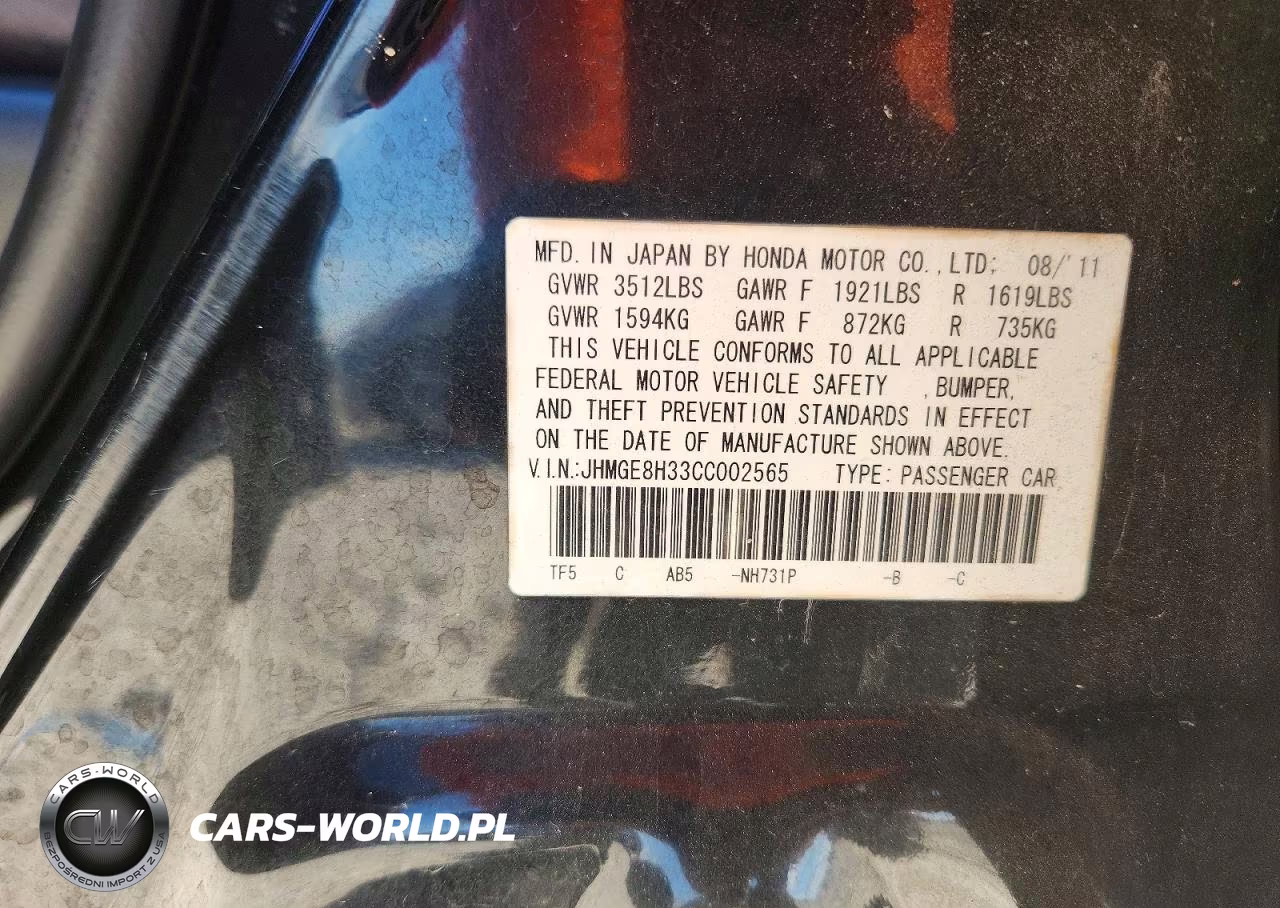 2012 Honda Fit VIN:JHMGE8H33CC002565 - 12