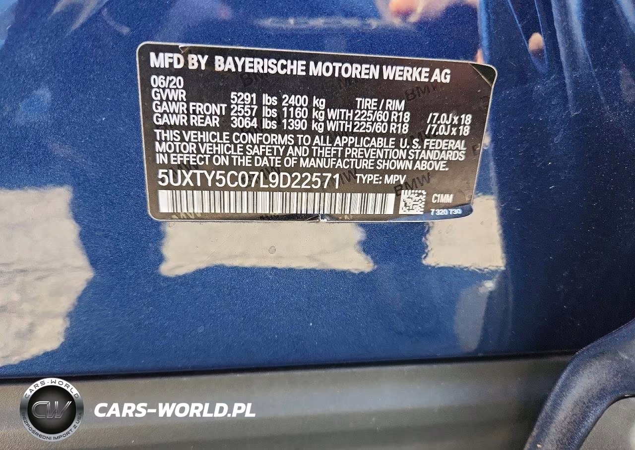 2020 BMW X3 xDrive30I VIN:5UXTY5C07L9D22571 - 13