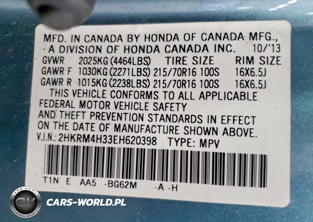 2014 Honda Cr-V Lx VIN:2HKRM4H33EH620398 - 13