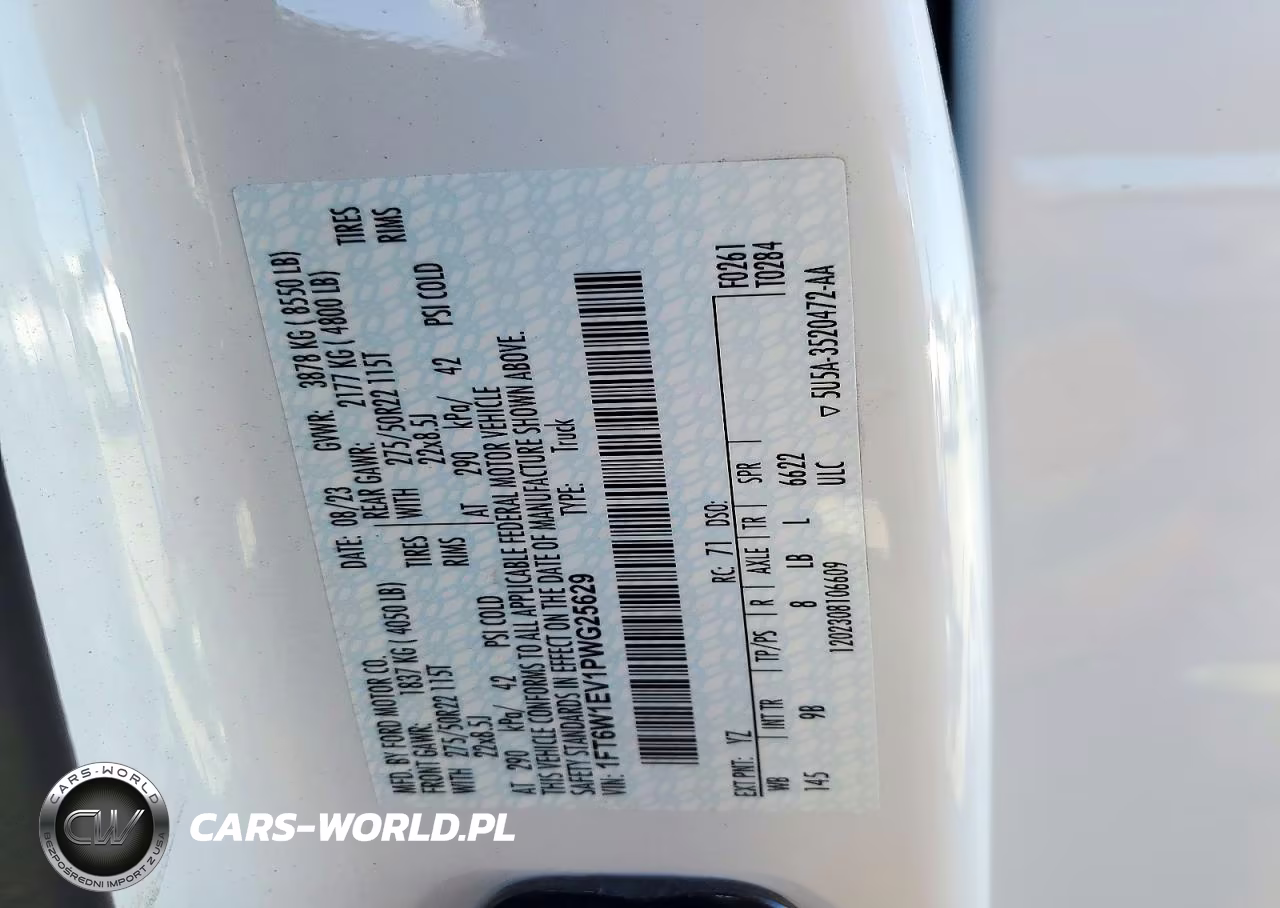 2023 Ford F150 Lightning Pro VIN:1FT6W1EV1PWG25629 - 13