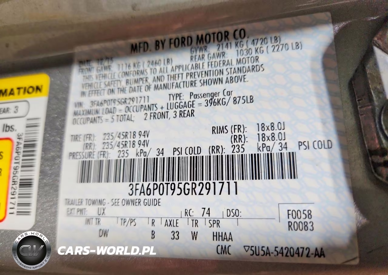 2016 Ford Fusion Se VIN:3FA6P0T95GR291711 - 12
