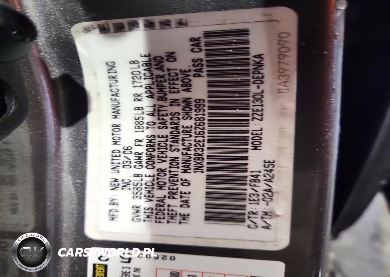 2006 Toyota Corolla Le VIN:1NXBR32E16Z681999 - 12