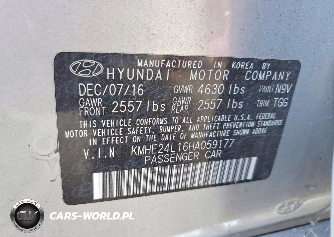 2017 Hyundai Sonata Hybrid Se VIN:KMHE24L16HA059177 - 12