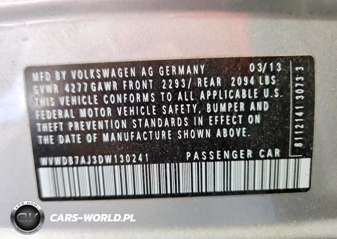 2013 Volkswagen Golf VIN:WVWDB7AJ3DW130241 - 13