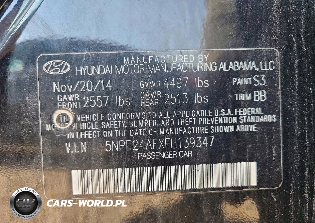 2015 Hyundai Sonata Se VIN:5NPE24AFXFH139347 - 12