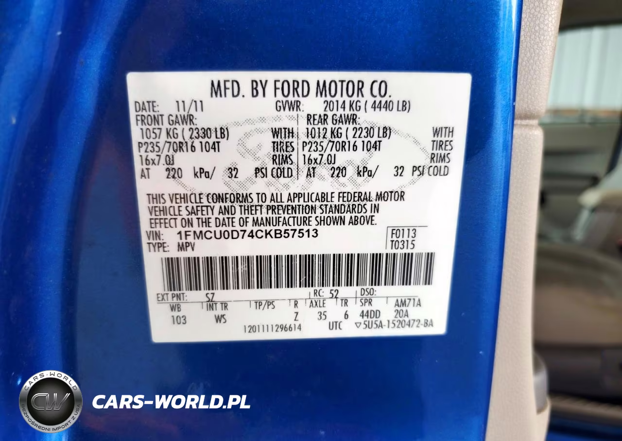 2012 Ford Escape Xlt VIN:1FMCU0D74CKB57513 - 13