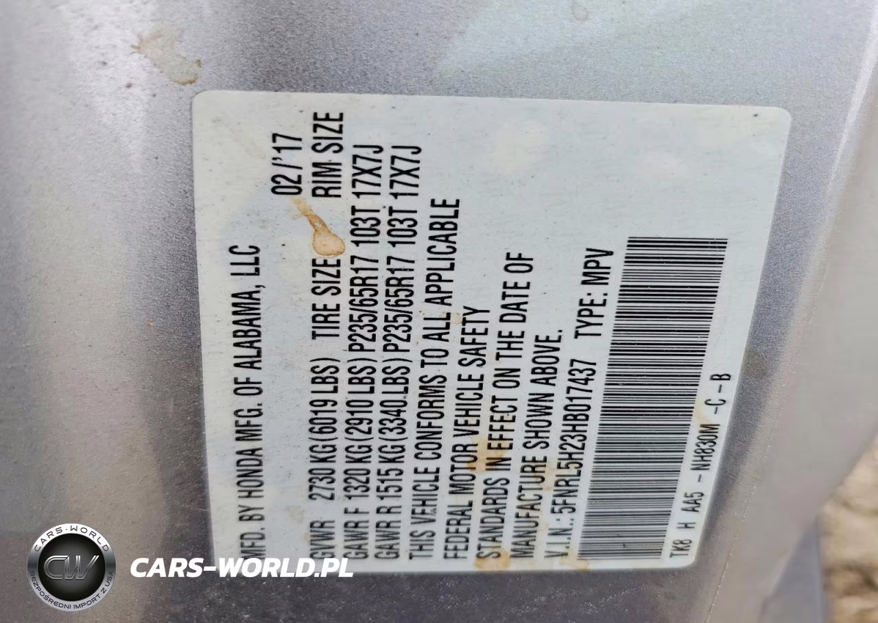 2017 Honda Odyssey Lx VIN:5FNRL5H23HB017437 - 13