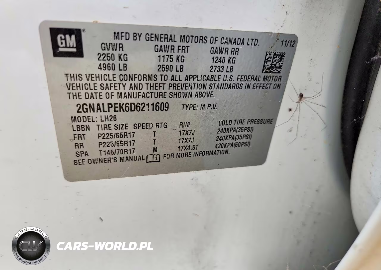 2013 Chevrolet Equinox Lt VIN:2GNALPEK6D6211609 - 14