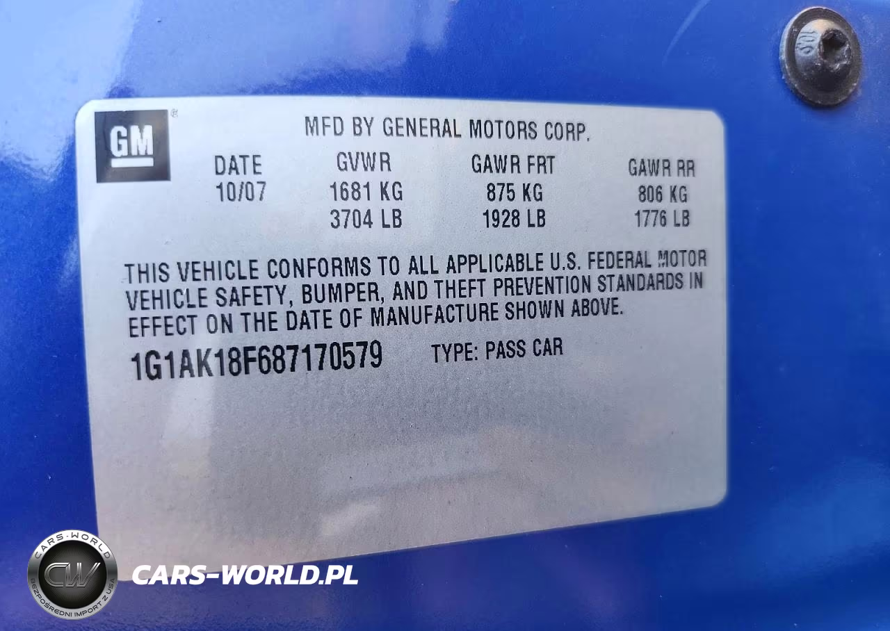 2008 Chevrolet Cobalt Ls VIN:1G1AK18F687170579 - 12
