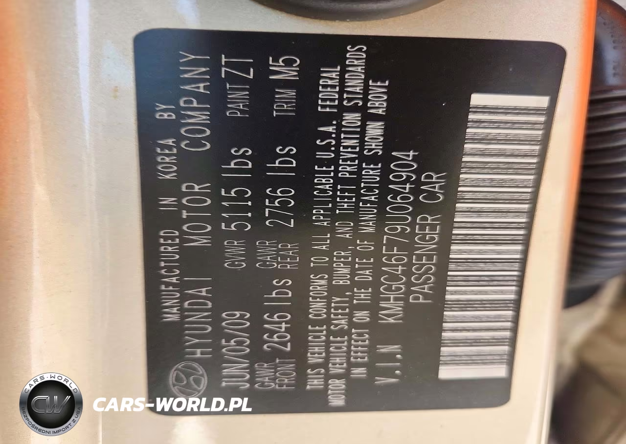 2009 Hyundai Genesis 4.6L VIN:KMHGC46F79U064904 - 12