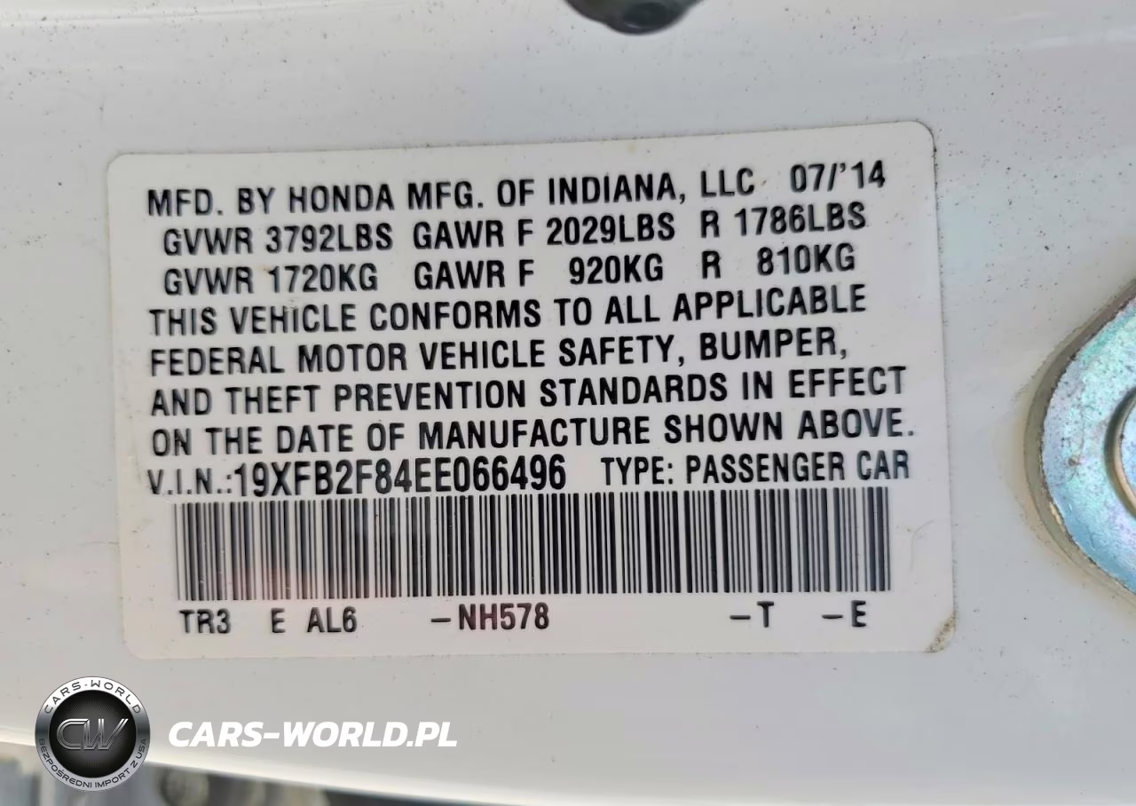 2014 Honda Civic Ex VIN:19XFB2F84EE066496 - 13