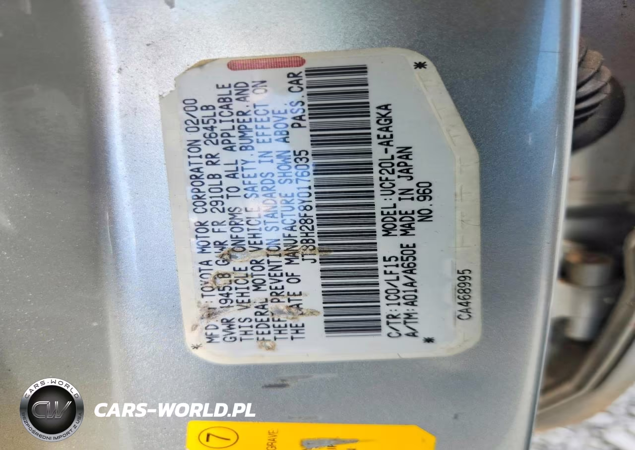 2000 Lexus Ls 400 VIN:JT8BH28F8Y0176035 - 12