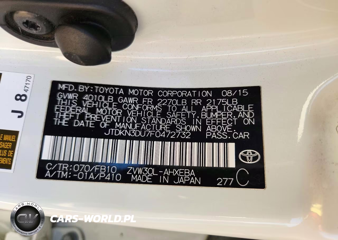 2015 Toyota Prius Two VIN:JTDKN3DU7F0472732 - 13