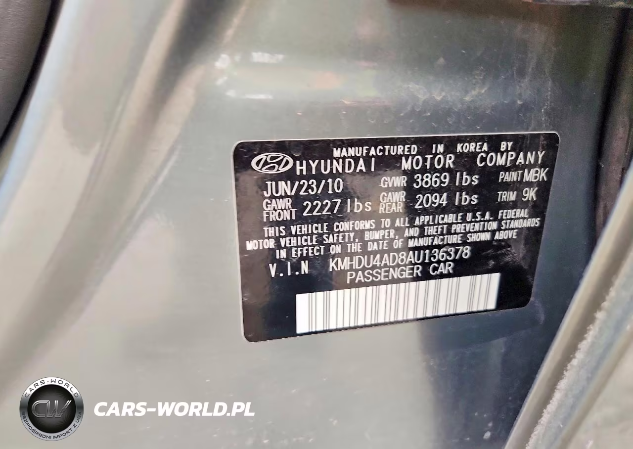 2010 Hyundai Elantra Gls VIN:KMHDU4AD8AU136378 - 13