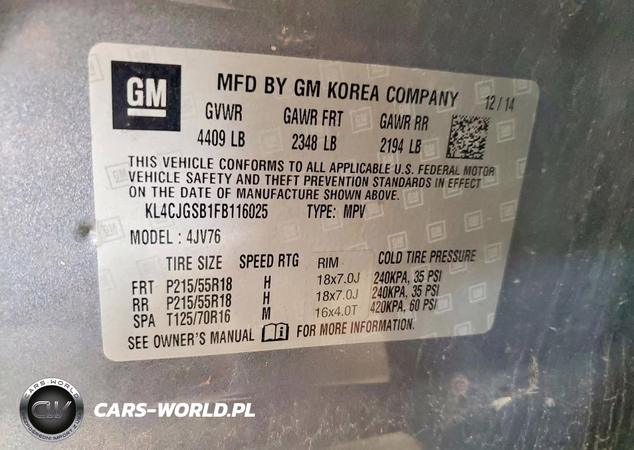 2015 Buick Encore VIN:KL4CJGSB1FB116025 - 13