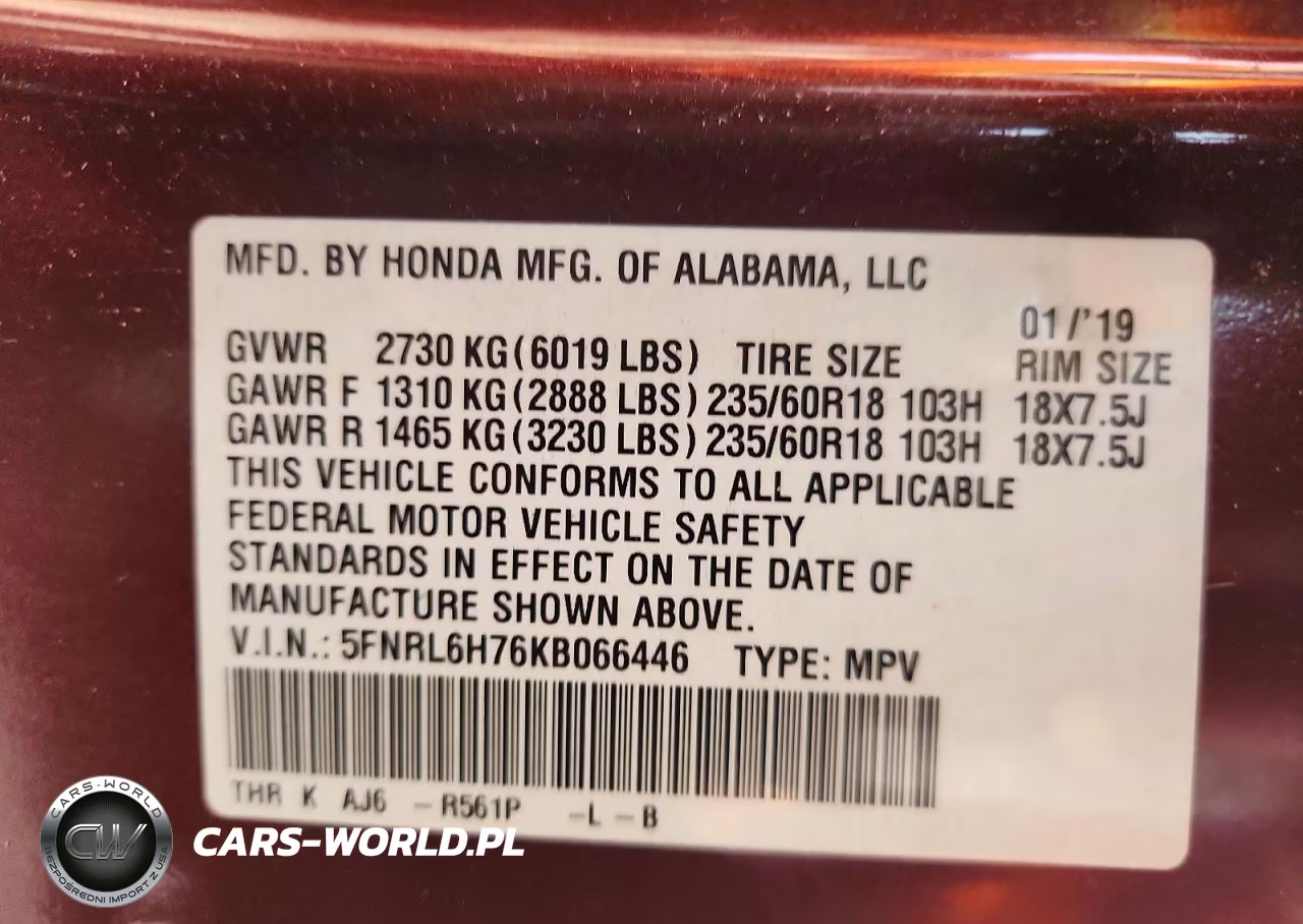 2019 Honda Odyssey Exl VIN:5FNRL6H76KB066446 - 13