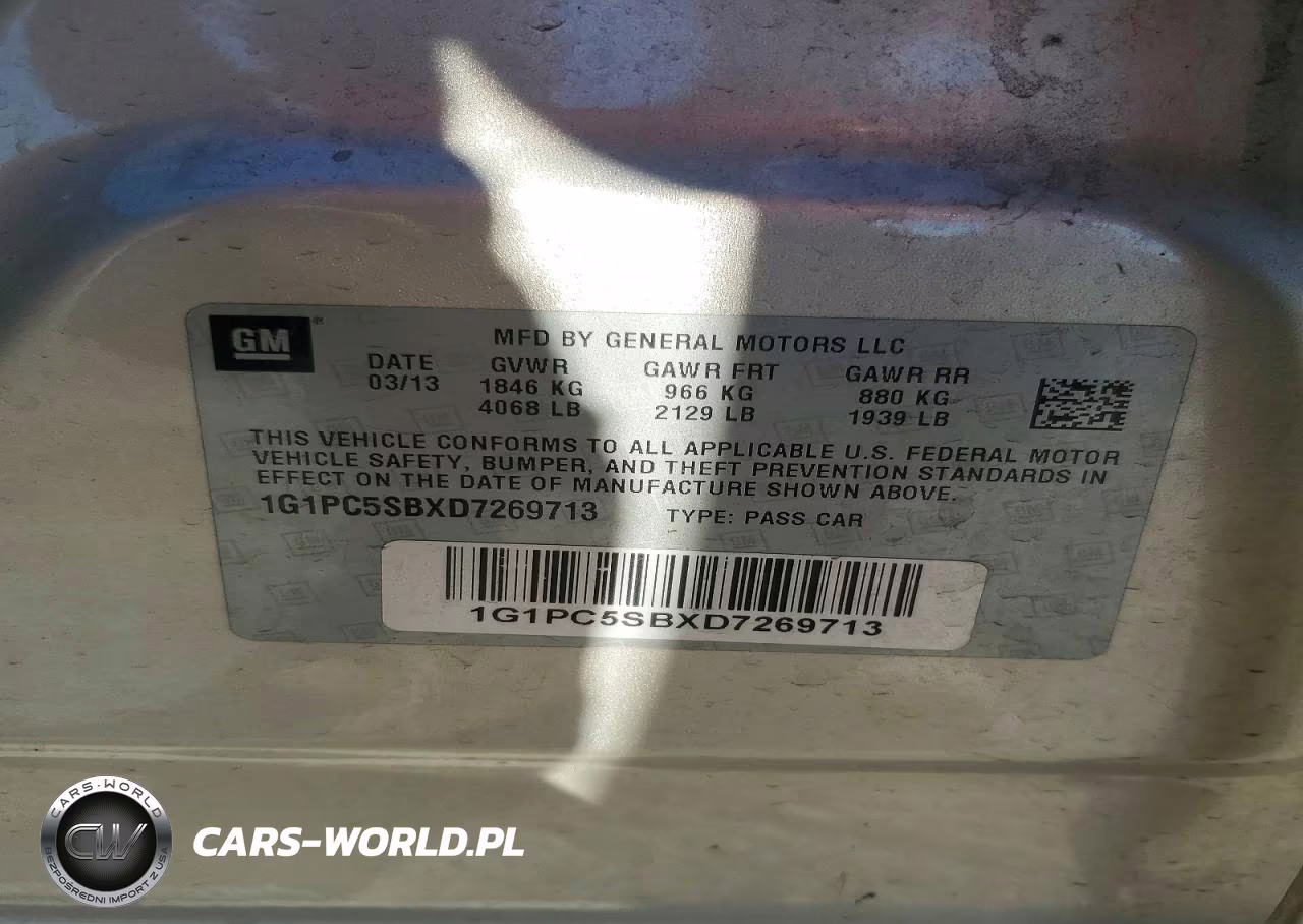 2013 Chevrolet Cruze Lt VIN:1G1PC5SBXD7269713 - 12