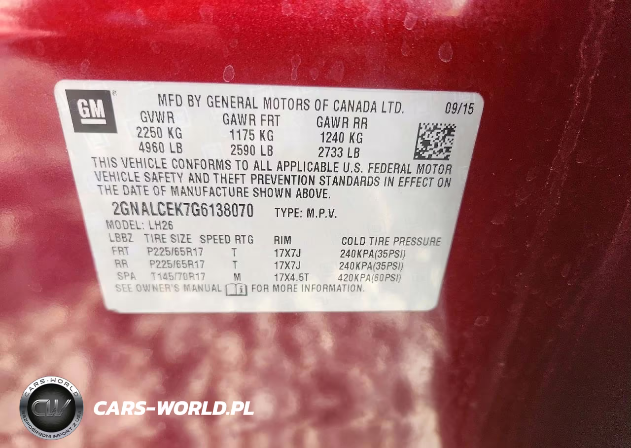 2016 Chevrolet Equinox Lt VIN:2GNALCEK7G6138070 - 13