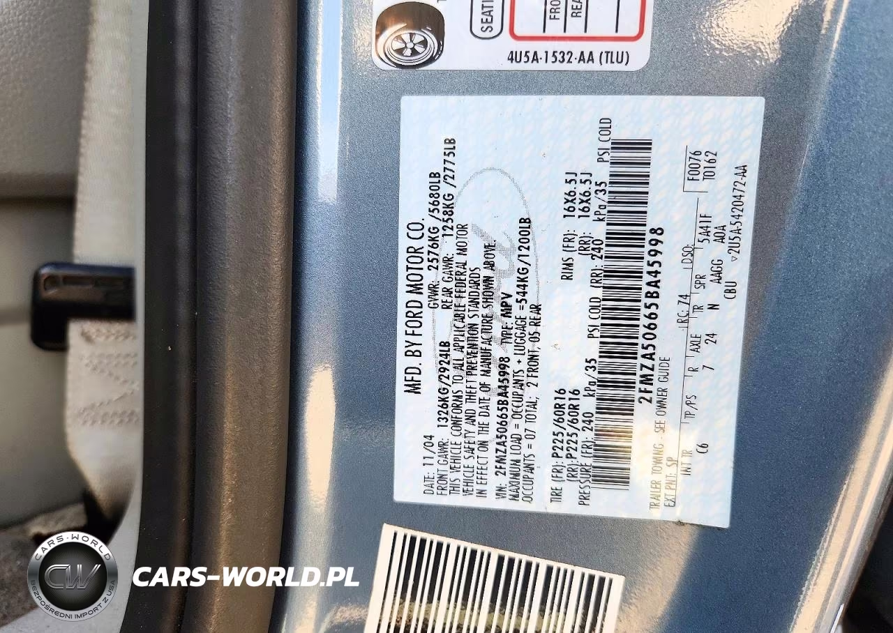2005 Ford Freestar S VIN:2FMZA50665BA45998 - 13
