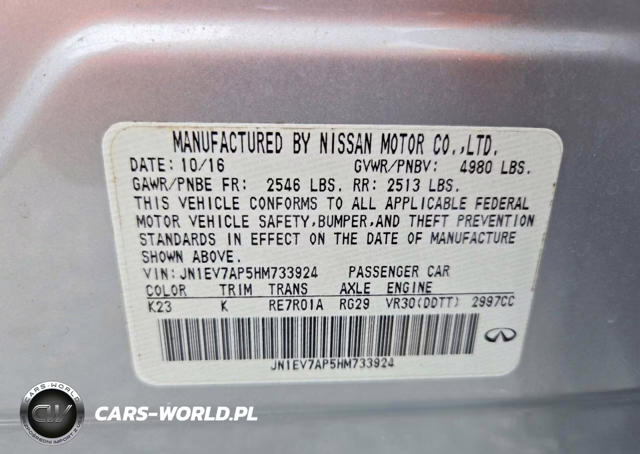 2017 Infiniti Q50 3.0T Premium VIN:JN1EV7AP5HM733924 - 12
