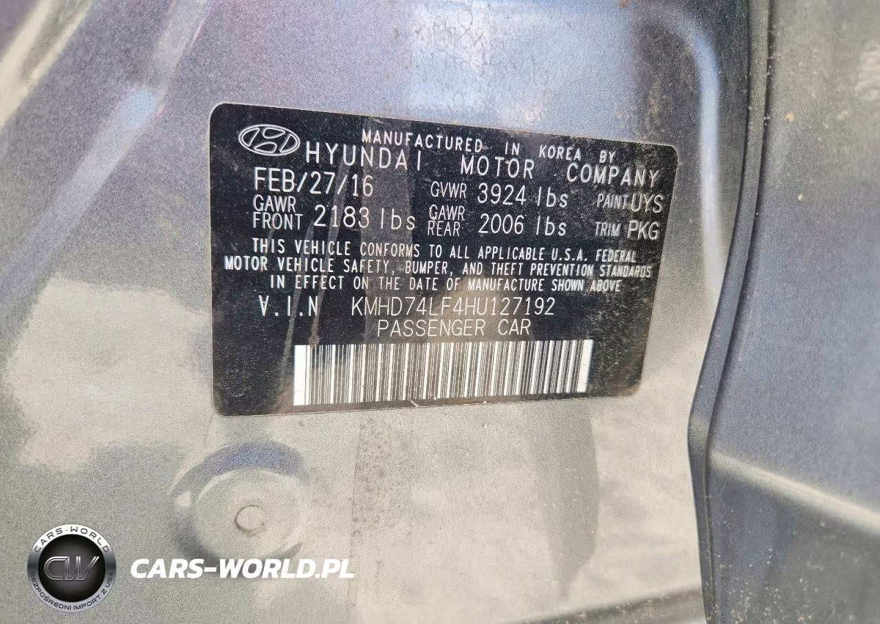 2017 Hyundai Elantra Se VIN:KMHD74LF4HU127192 - 12