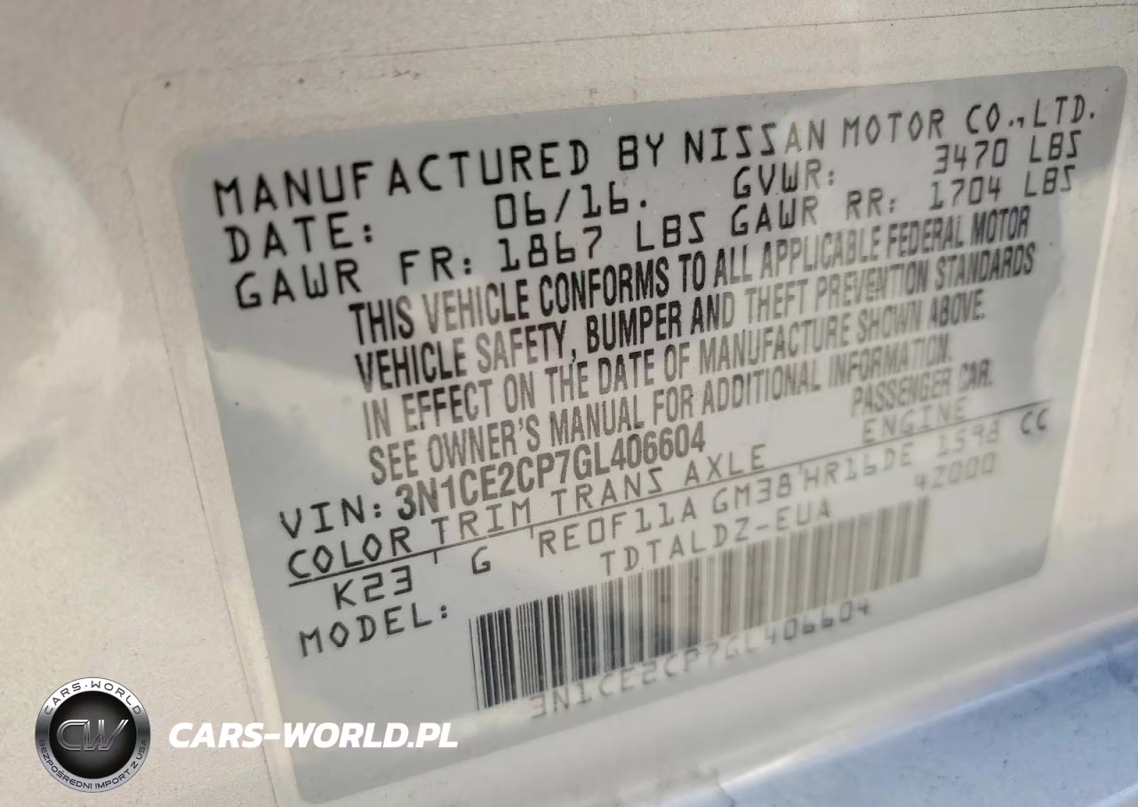 2016 Nissan Versa Note Sv VIN:3N1CE2CP7GL406604 - 13