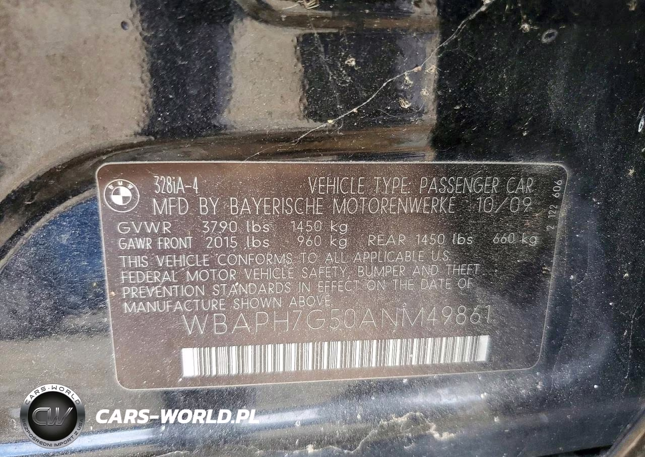2010 BMW 328 I VIN:WBAPH7G50ANM49861 - 12