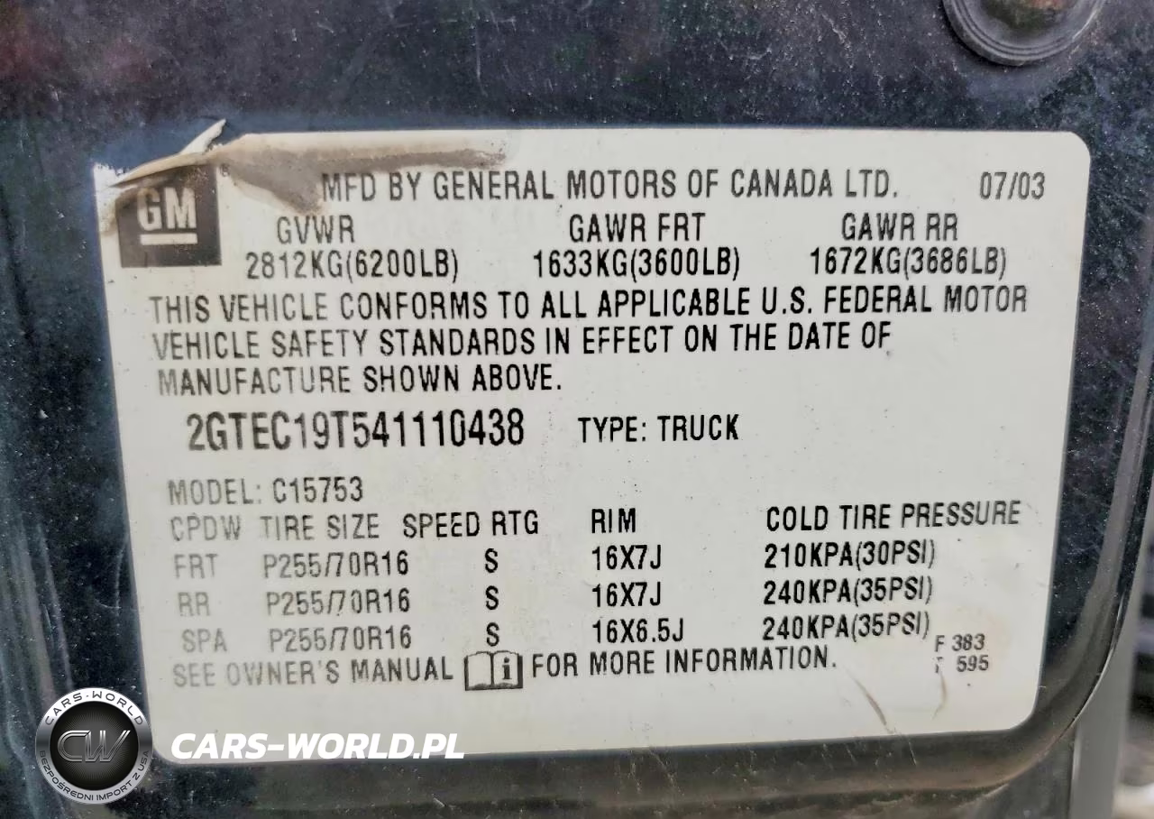 2004 GMC New Sierra C1500 VIN:2GTEC19T541110438 - 12