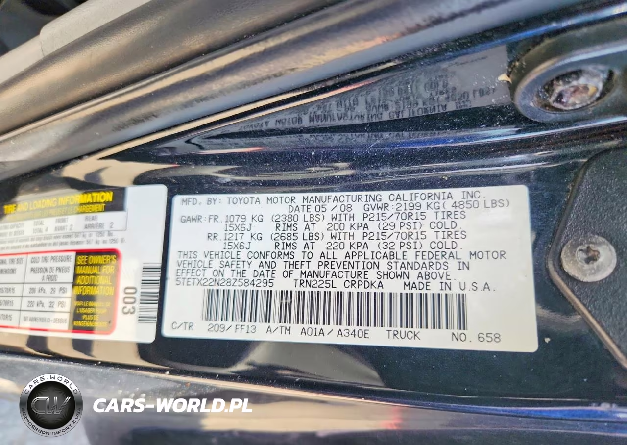 2008 Toyota Tacoma Base VIN:5TETX22N28Z584295 - 12