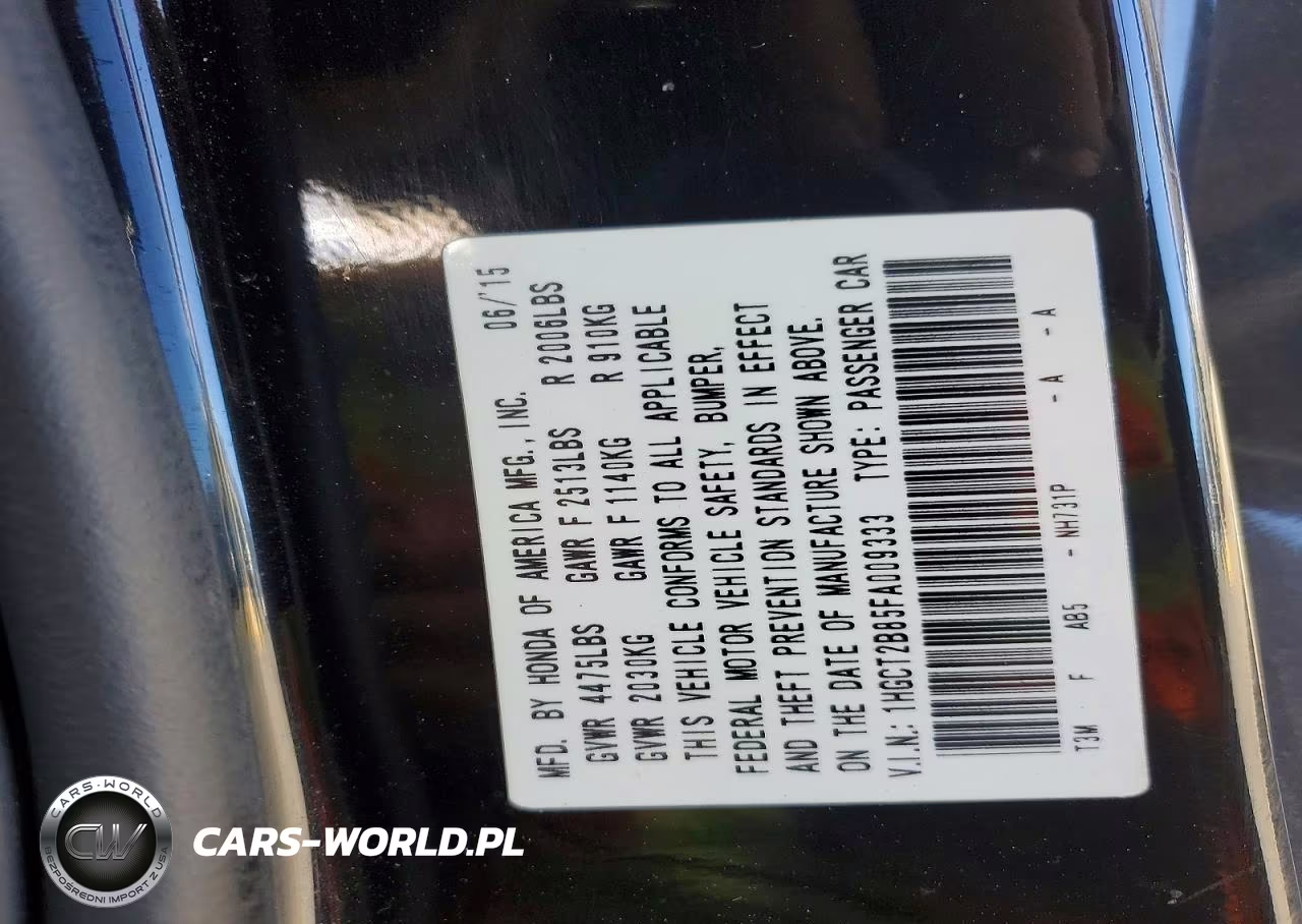 2015 Honda Accord Exl VIN:1HGCT2B85FA009333 - 12