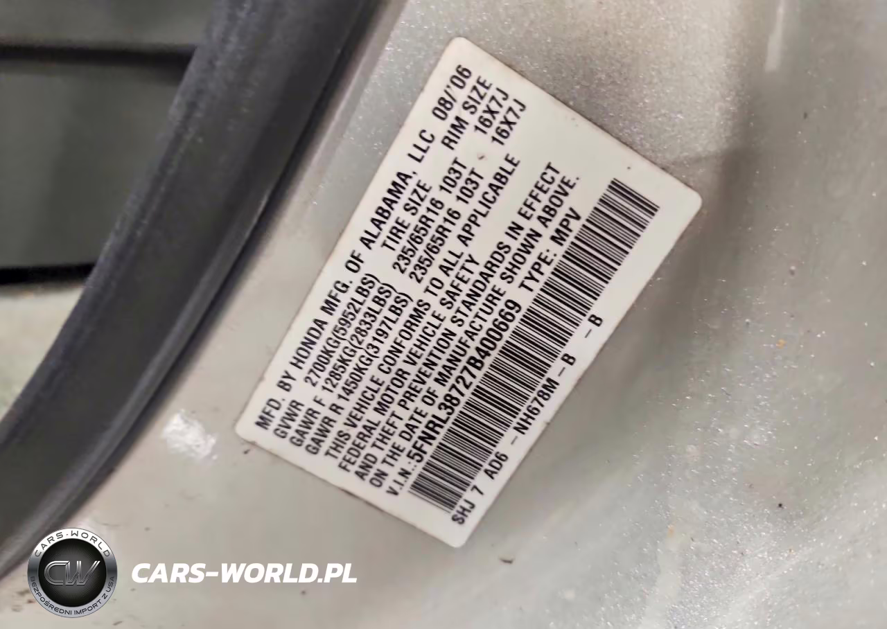2007 Honda Odyssey Exl VIN:5FNRL38727B400669 - 13