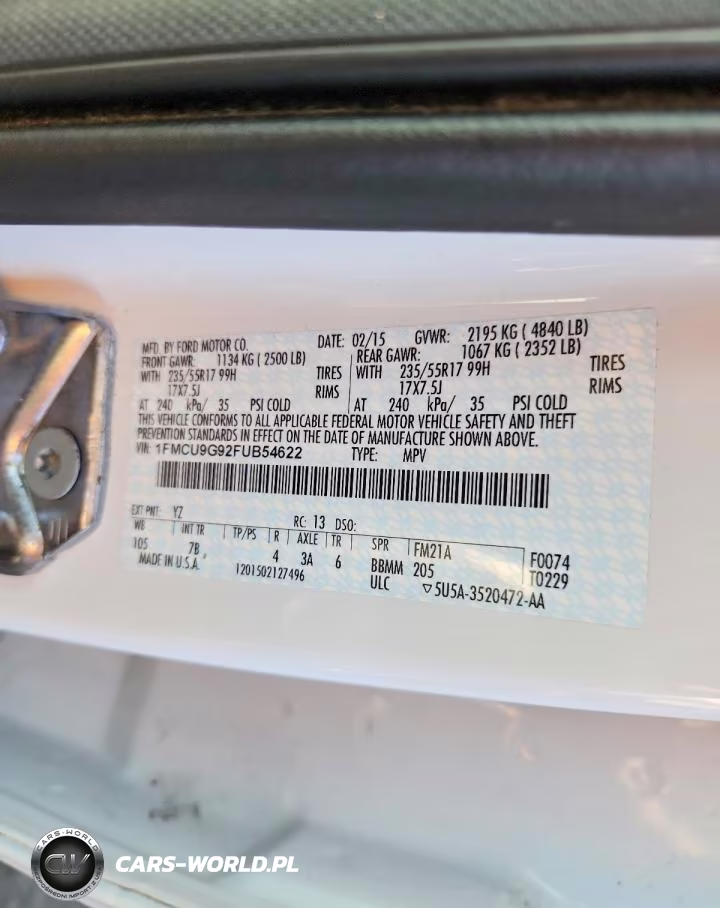 2015 Ford Escape Se VIN:1FMCU9G92FUB54622 - 12