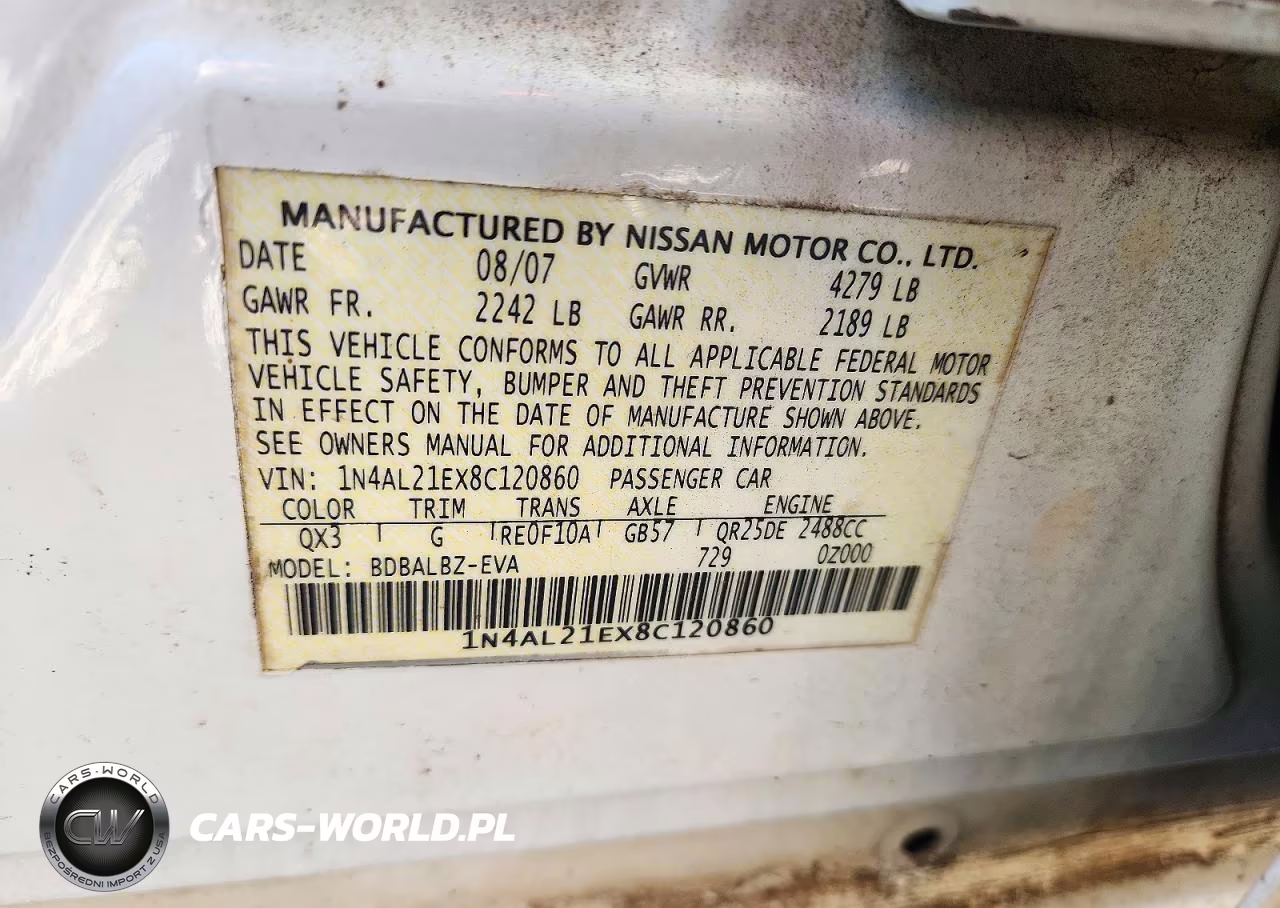 2008 Nissan Altima 2.5 VIN:1N4AL21EX8C120860 - 13