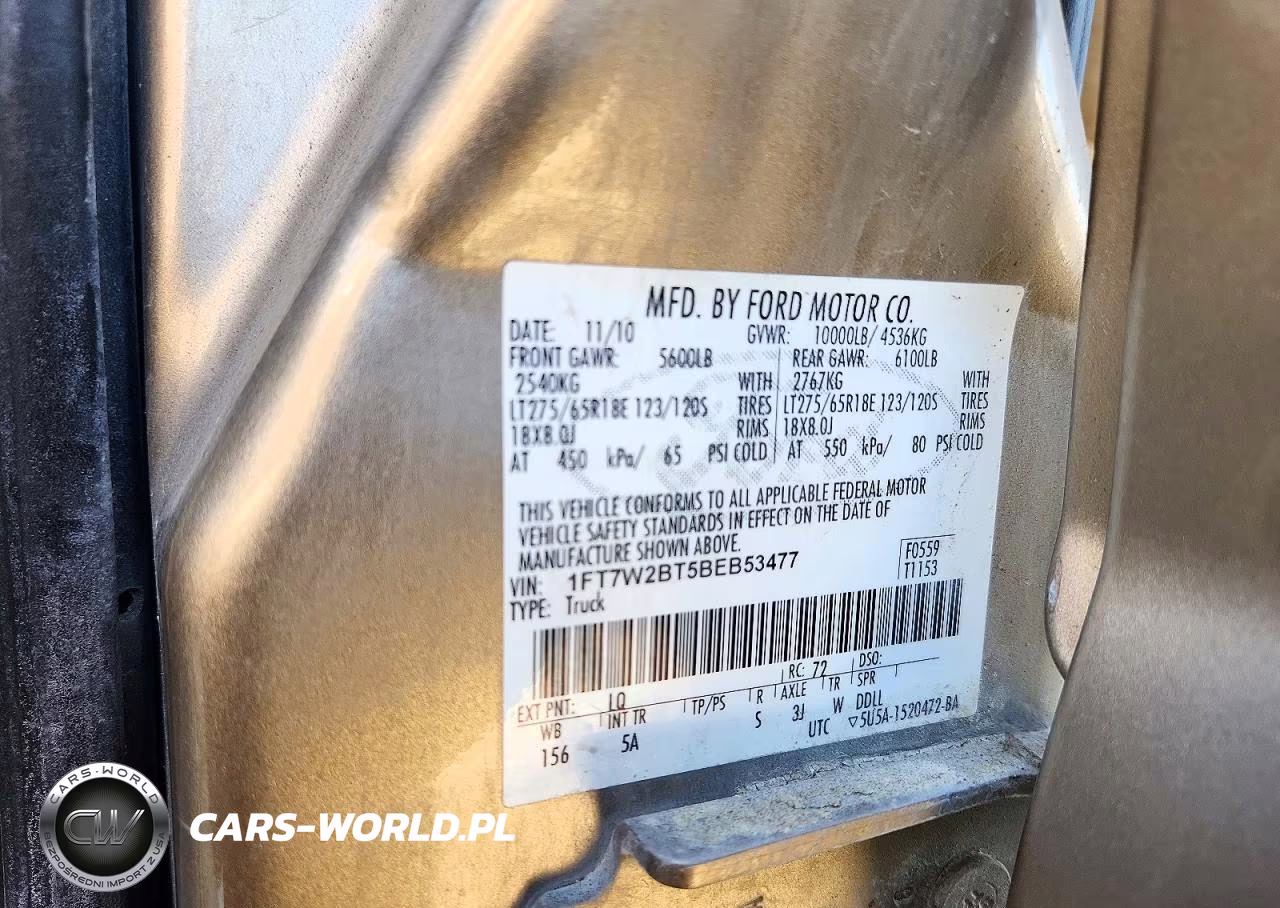 2011 Ford F250 Super Duty VIN:1FT7W2BT5BEB53477 - 12