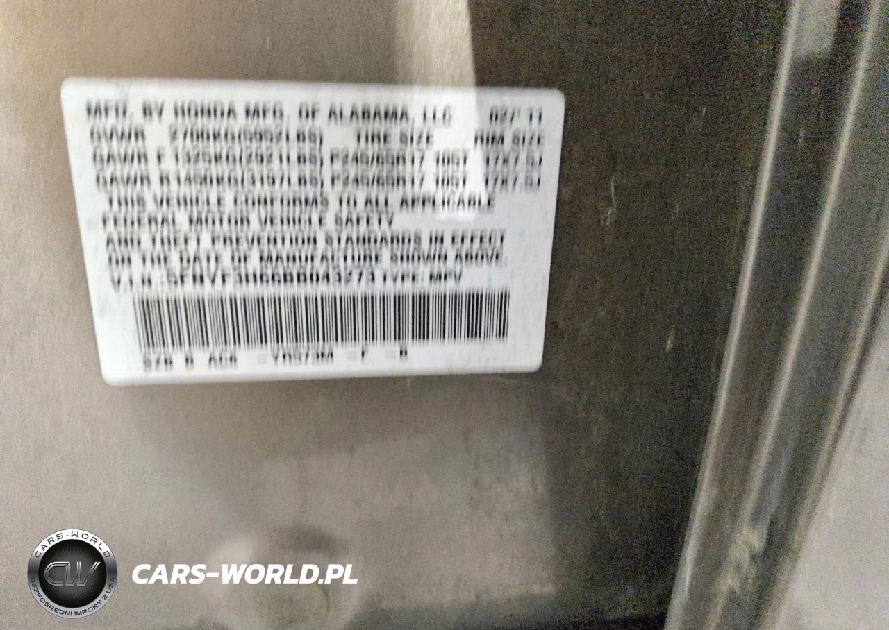 2011 Honda Pilot Exl VIN:5FNYF3H66BB043273 - 13