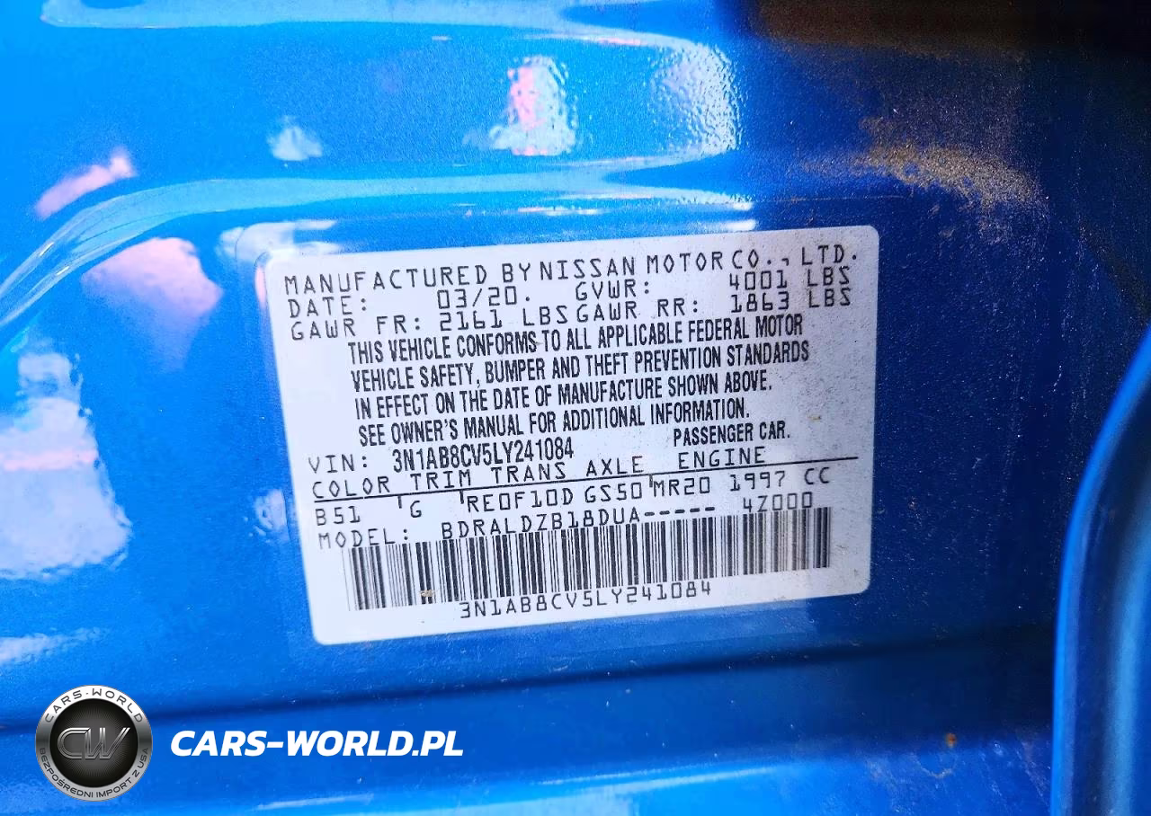 2020 Nissan Sentra Sv VIN:3N1AB8CV5LY241084 - 13