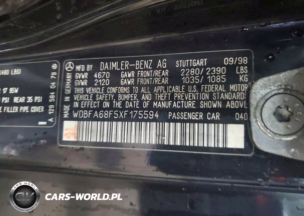 1999 Mercedes-Benz Sl 500 VIN:WDBFA68F5XF175594 - 12