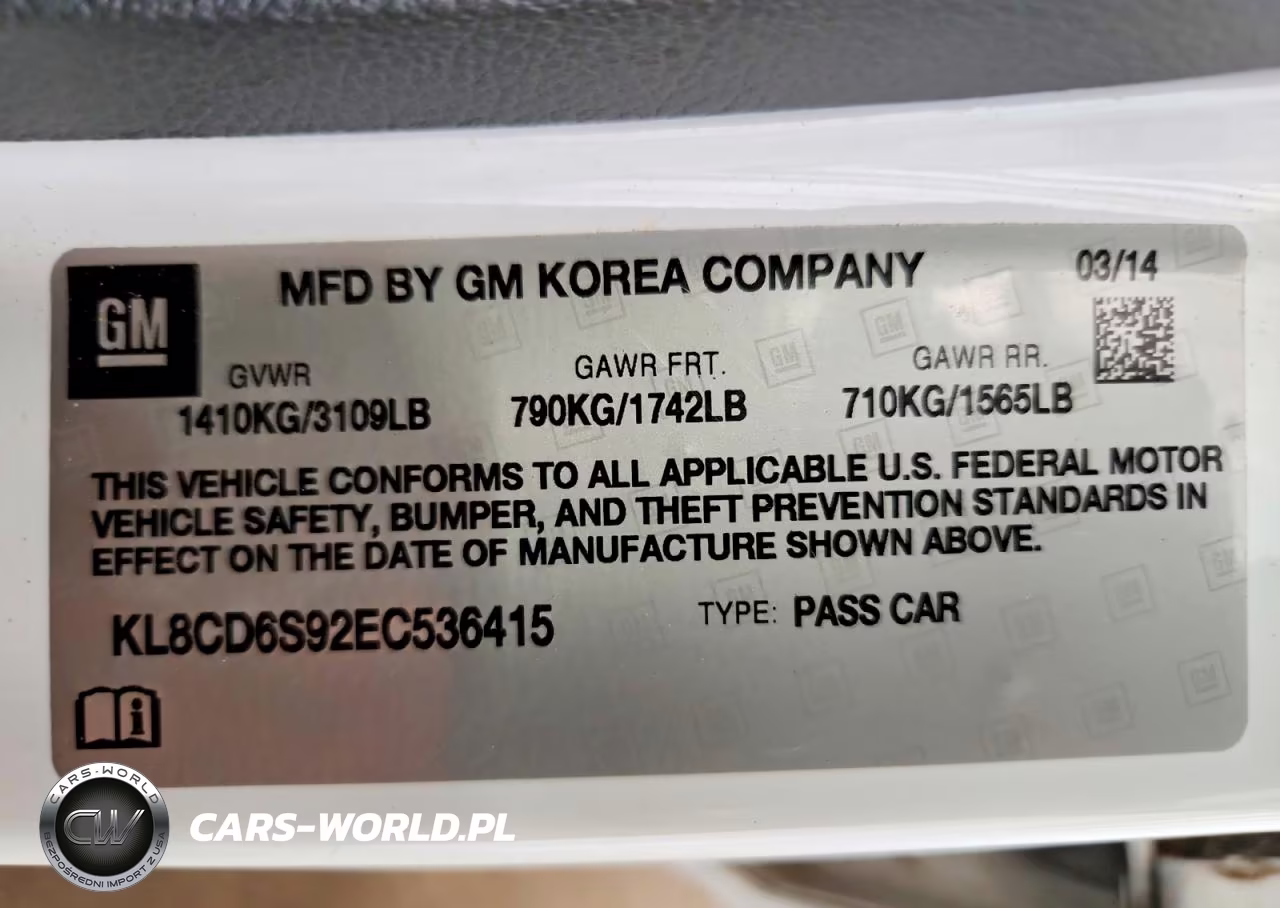 2014 Chevrolet Spark 1Lt VIN:KL8CD6S92EC536415 - 12