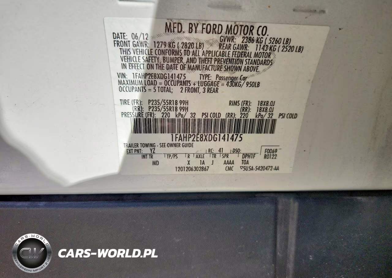 2013 Ford Taurus Sel VIN:1FAHP2E8XDG141475 - 12