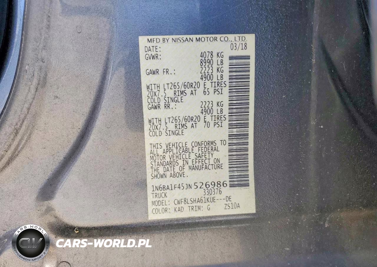2018 Nissan Titan Xd Sv VIN:1N6BA1F45JN526986 - 12
