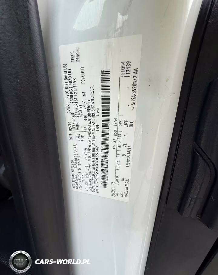 2019 Ford Transit T-150 VIN:1FTYE1ZM4KKA55347 - 10