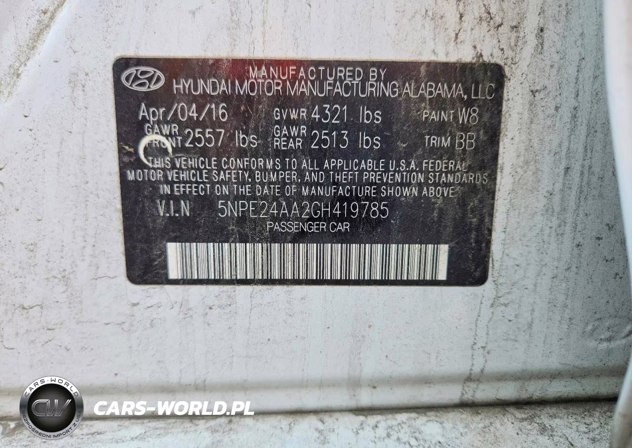 2016 Hyundai Sonata Eco VIN:5NPE24AA2GH419785 - 12